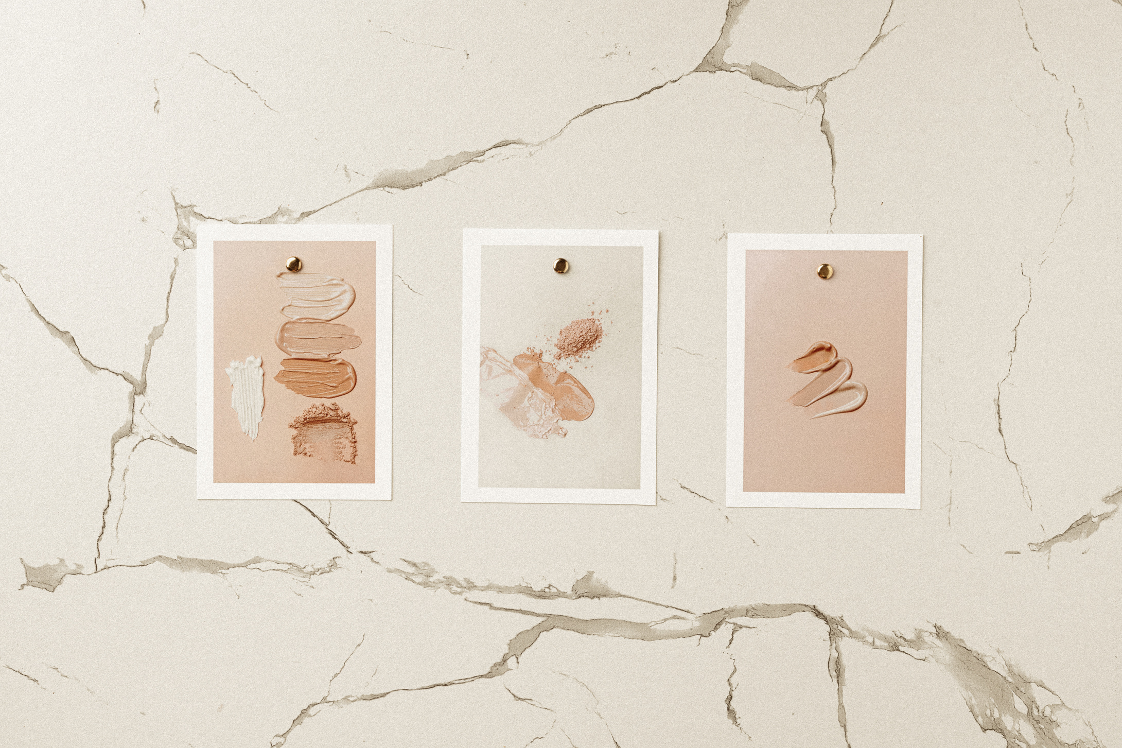 Minimalist and Neutral Photos on Marble Background